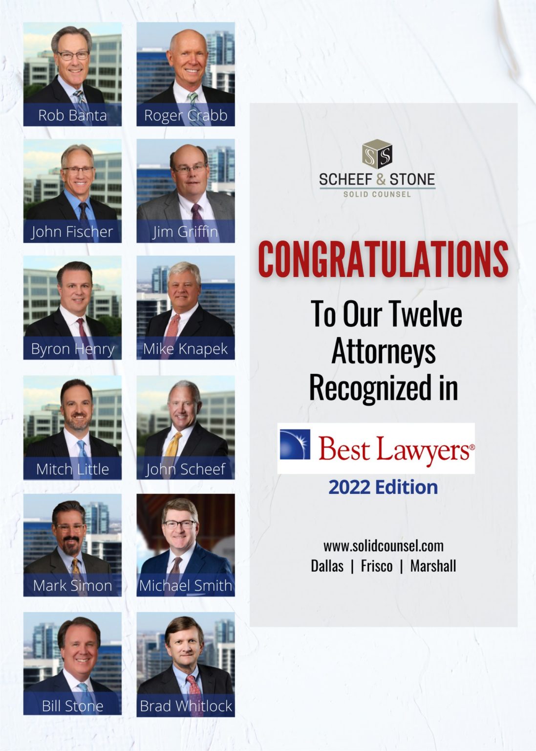 Twelve Scheef & Stone Attorneys Named in 2022 "Best Lawyers in America